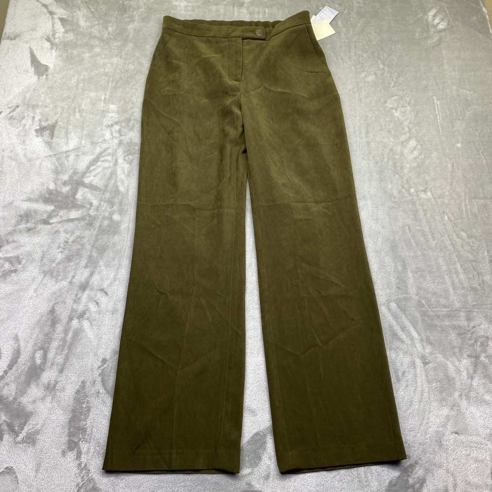 Coldwater Creek Cypress Trousers Modern Fit Bootcut Leg Olive Green Sz 8 Fit 28"